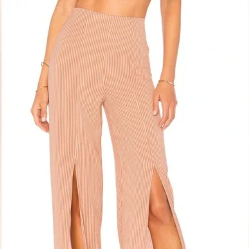 Revolve Ellejay Two Piece Matching Pant Set Tan/W… - image 7